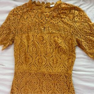 Mustard Yellow Lace Dress